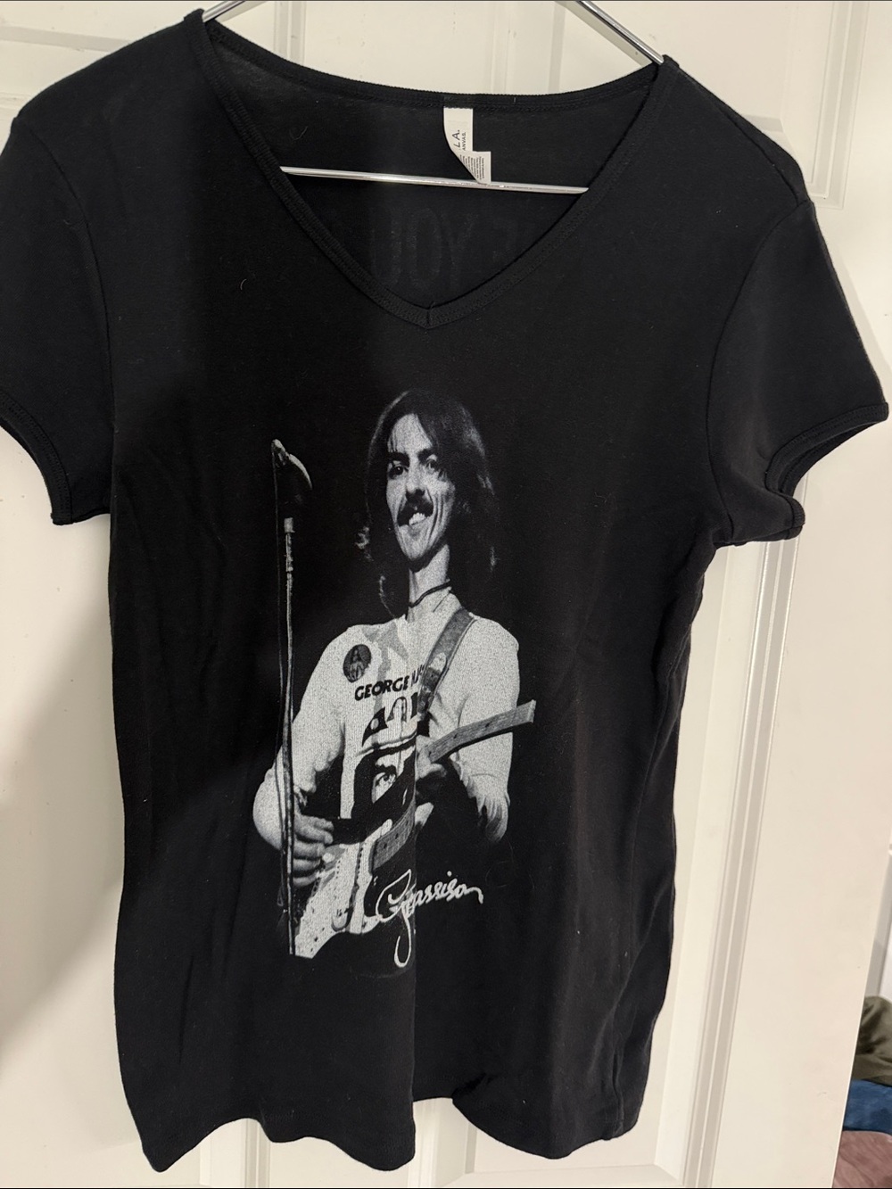 GEORGE HARRISON Bella Canvas Black XL V-Neck Graphic